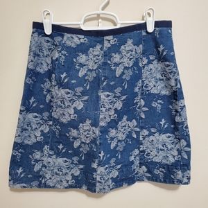 Gap flower print jean skirt